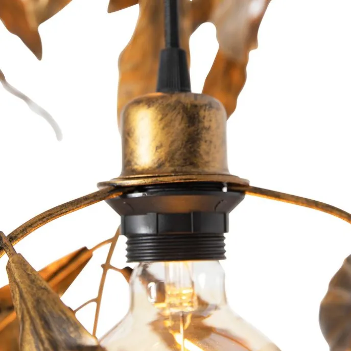 Vintage Hängelampe Antik Gold rund 3-flammig - Linde