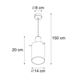 Vintage Hängelampe Messing mit Rauchglas - Vidra
