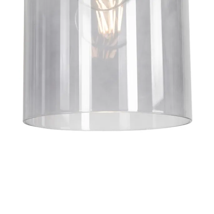 Vintage Hängelampe Messing mit Rauchglas - Vidra