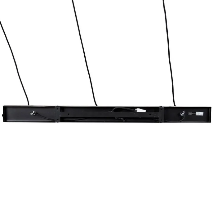 Vintage Hängelampe schwarz mit Messing länglich 3-flammig - Kayleigh