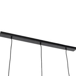 Vintage Hängelampe schwarz mit Messing länglich 3-flammig - Kayleigh