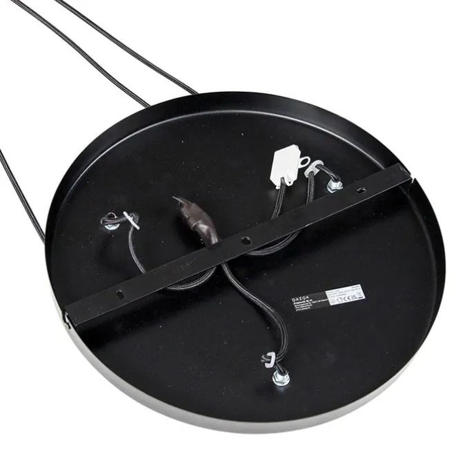 Vintage Hängelampe schwarz mit Messing rund 3-flammig - Kayleigh