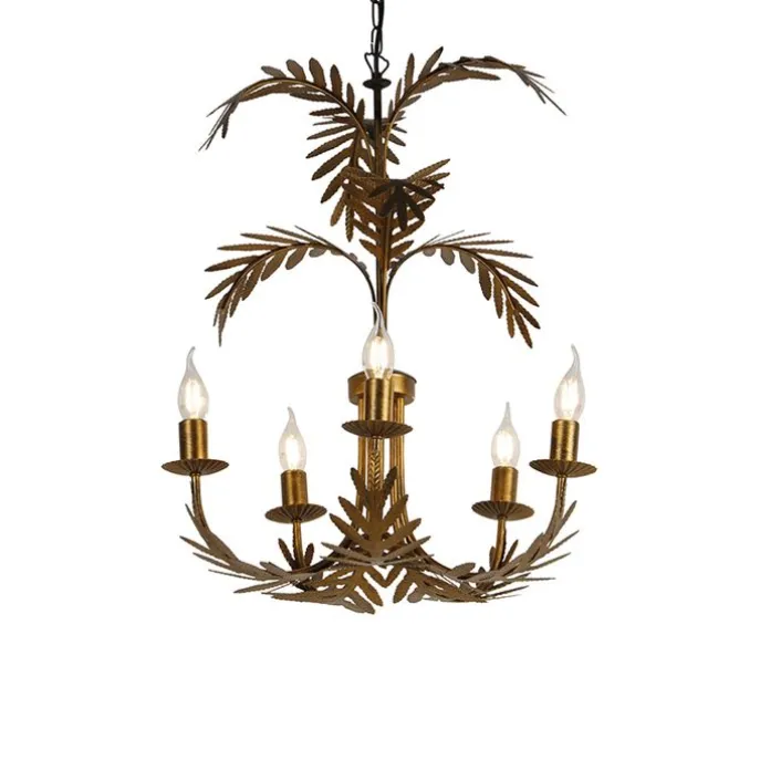 Vintage Kronleuchter Gold 5-Licht - Botanica
