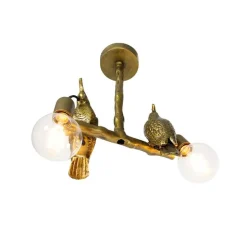 Vintage Messing Deckenlampe 2-flammig - Papegoje