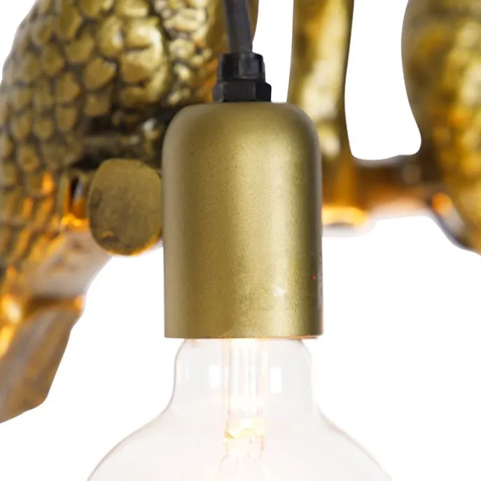 Vintage Messing Deckenlampe 2-flammig - Papegoje