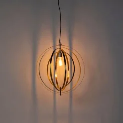 Vintage Messing Drehbare Hängelampe - Rings