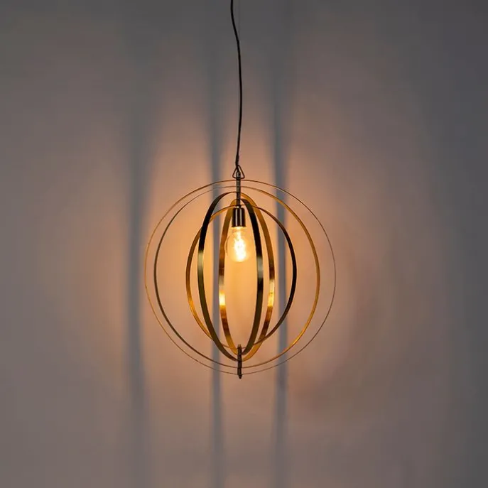 Vintage Messing Drehbare Hängelampe - Rings