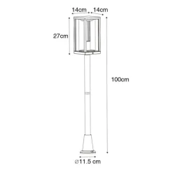 Vintage stehende Außenlampe Antikgold 100 cm IP44 - Charlois