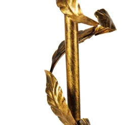 Vintage Stehlampe Antik Gold mit grünem Schirm - Linden