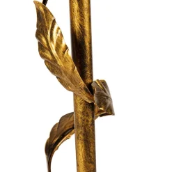 Vintage Stehlampe Antik Gold mit grünem Schirm - Linden