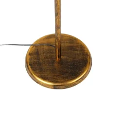 Vintage Stehlampe Antik Gold mit grünem Schirm - Linden