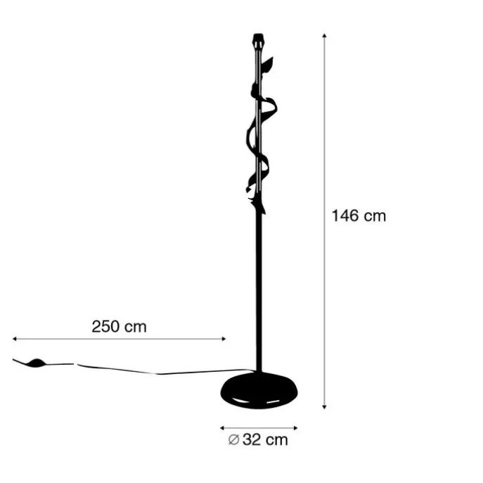 Vintage Stehlampe Antik Gold 29 cm ohne Schirm - Linde