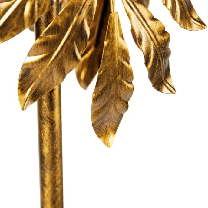 Vintage Stehlampe Antik Gold mit grünem Schirm - Linden