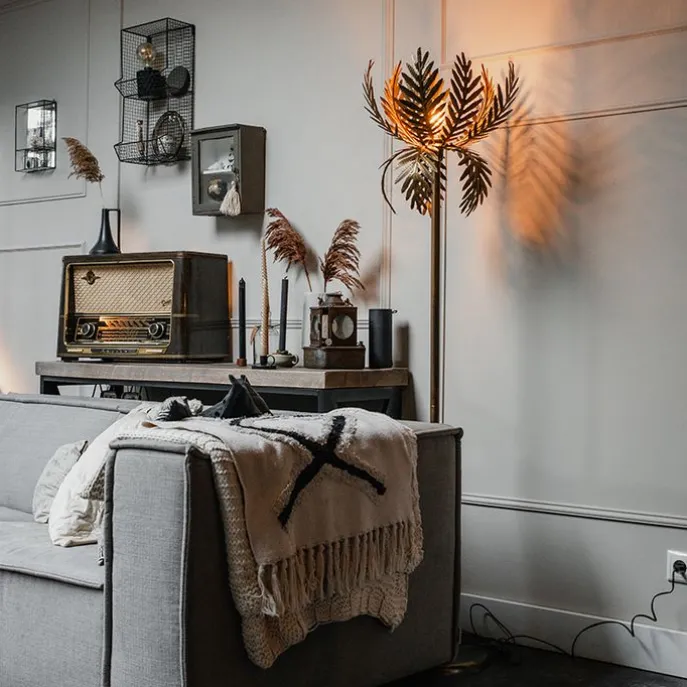 Vintage Stehlampe Gold - Botanica Simplo