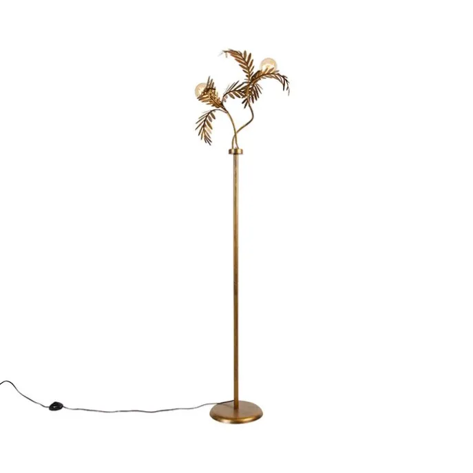 Vintage Stehlampe Gold 2-Licht - Botanica