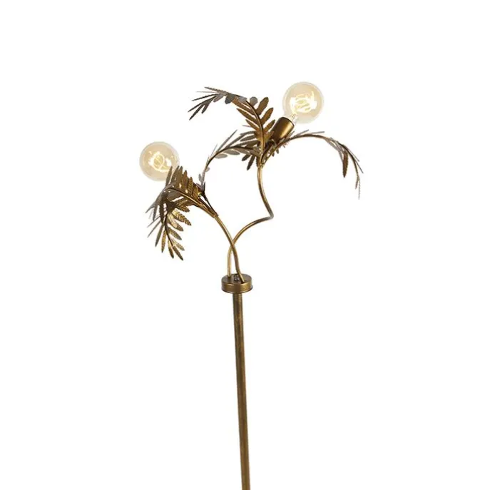 Vintage Stehlampe Gold 2-Licht - Botanica