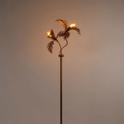 Vintage Stehlampe Gold 2-Licht - Botanica