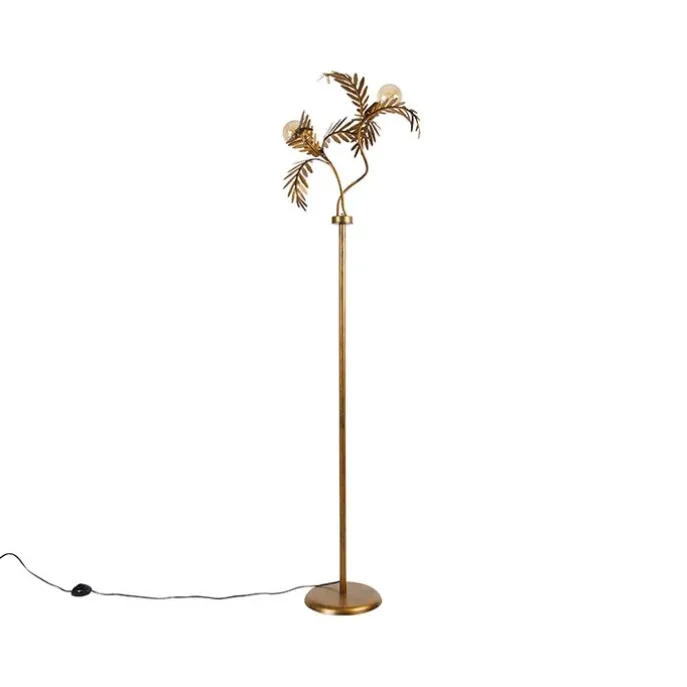 Vintage Stehlampe Gold 2-Licht - Botanica