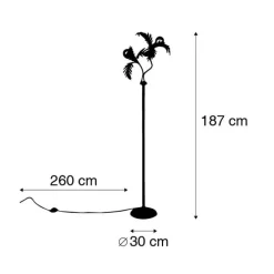 Vintage Stehlampe Gold 2-Licht - Botanica