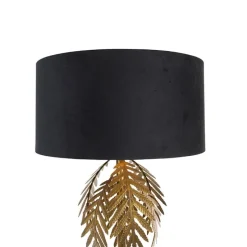 Vintage Stehlampe Gold mit schwarzem Samtschirm 50 cm - Botanica