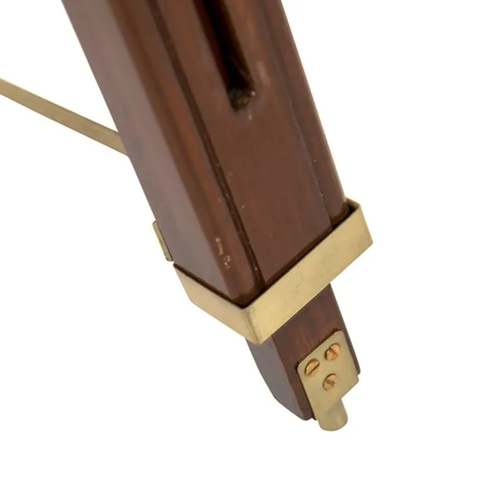 Vintage Stehlampe Messing mit Schirm weiß 50 cm Dreibein - Cortin