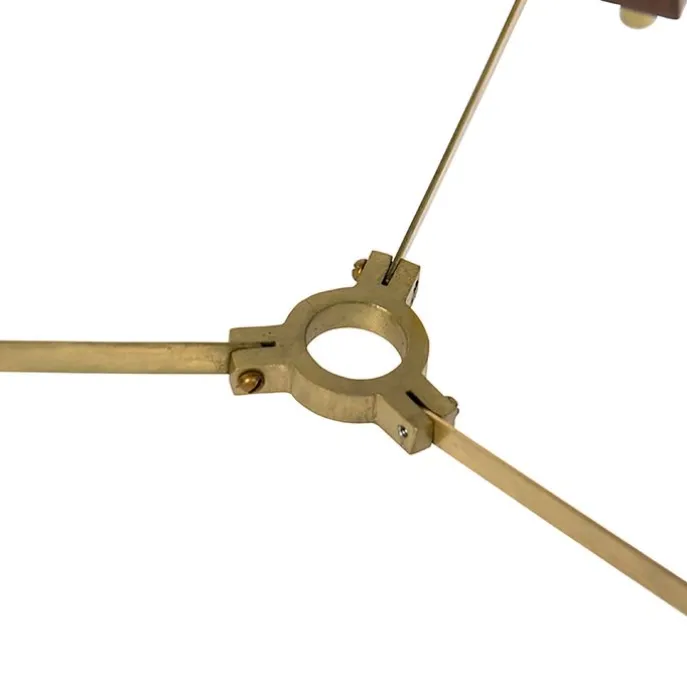 Vintage Stehlampe Messing mit Schirm weiß 50 cm Dreibein - Cortin