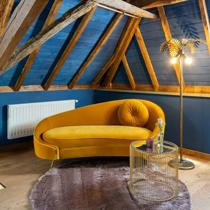 Vintage Stehleuchte gold 2-flammig - Botanica