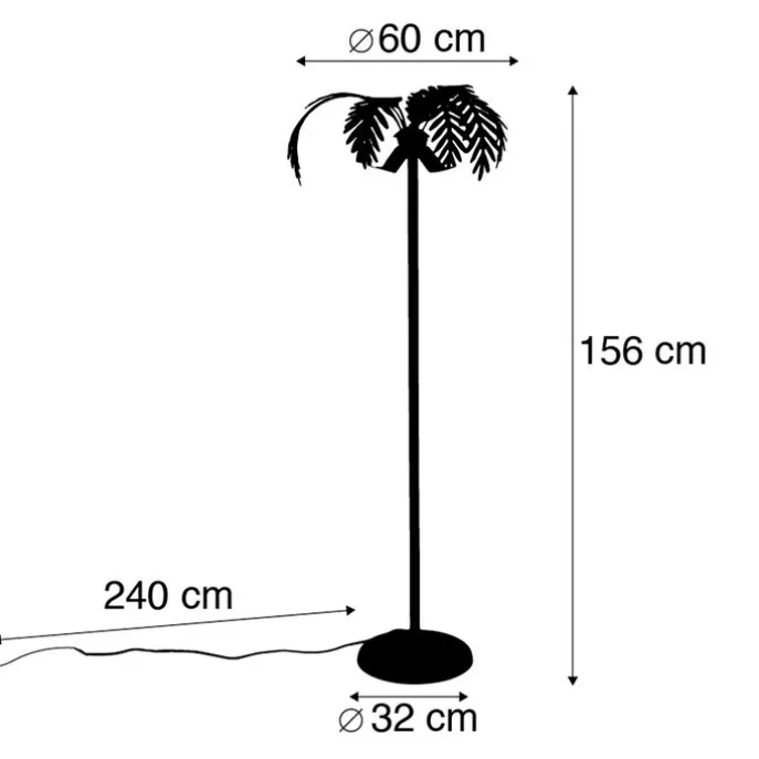 Vintage Stehleuchte gold 2-flammig - Botanica