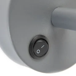 Vintage Wandlampe dunkelgrau mit Veloursschirm Schmetterling - Combi