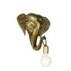 Vintage Wandlampe gold - Elefant
