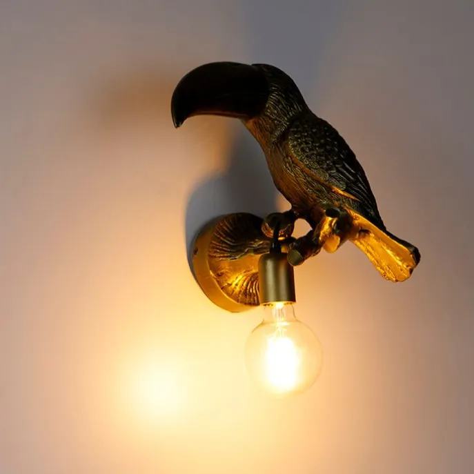 Vintage Wandlampe Messing - Tucan