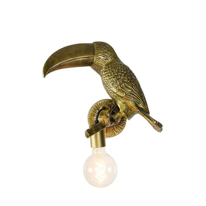 Vintage Wandlampe Messing - Tucan