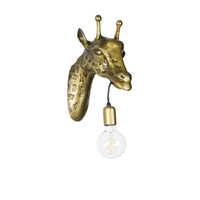 Vintage Wandlampe Messing - Giraffe