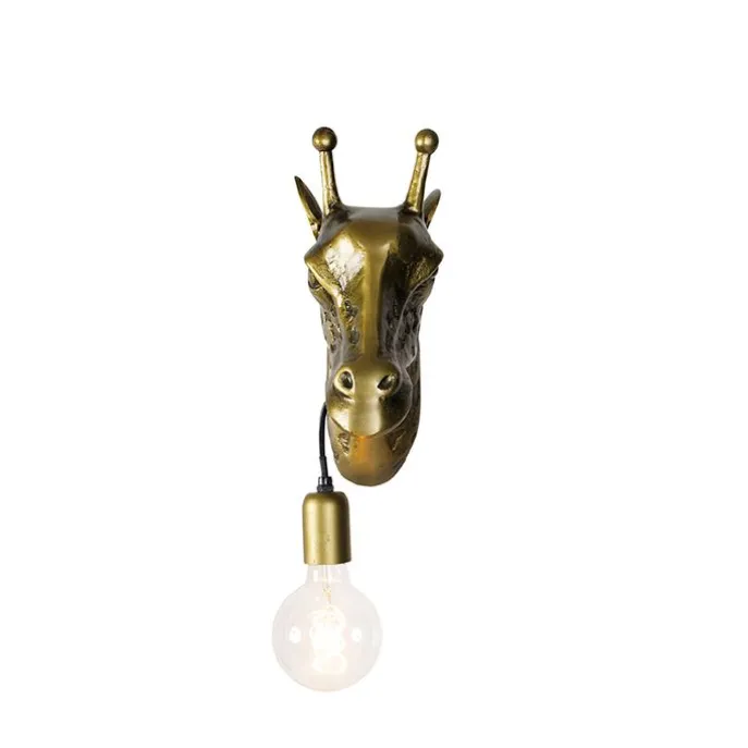 Vintage Wandlampe Messing - Giraffe