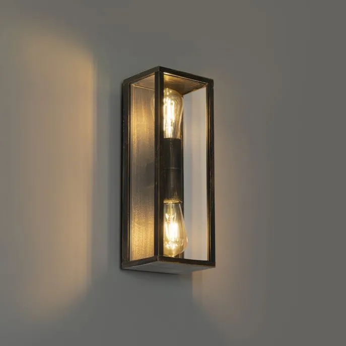 Vintage Wandleuchte Antikgold 38 cm 2-flammig IP44 - Charlois