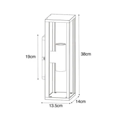 Vintage Wandleuchte Antikgold 38 cm 2-flammig IP44 - Charlois