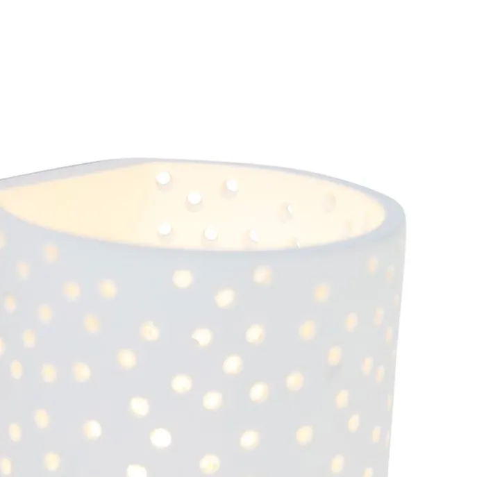 Vintage zylinderförmige Wandleuchte weiß Gips - Mahou