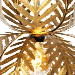 Vintage-Hängelampe Gold Federn - Botanica