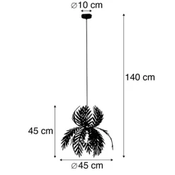 Vintage-Hängelampe Gold Federn - Botanica