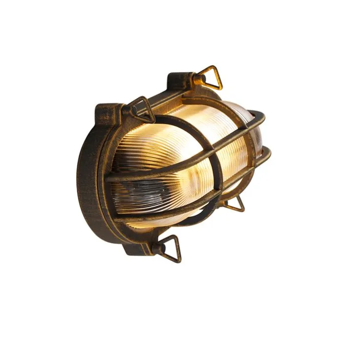 Wand- und Deckenleuchte Gold / Messing oval IP44 - Noutica