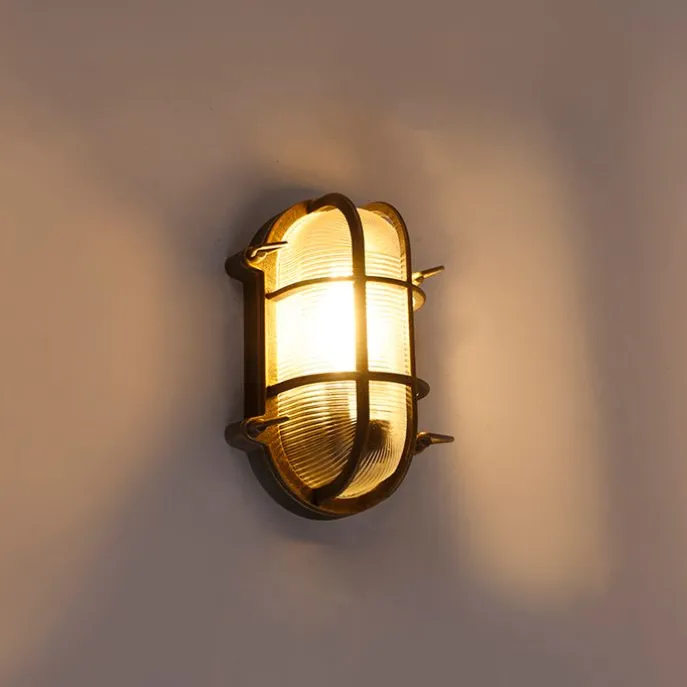 Wand- und Deckenleuchte Gold / Messing oval IP44 - Noutica