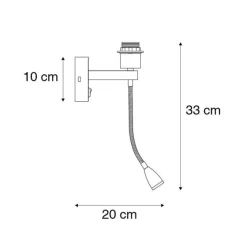 Wandleuchte Bronze inkl. LED mit Lesearm - Brescia Combi