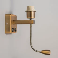 Wandleuchte Bronze inkl. LED mit Lesearm - Brescia Combi