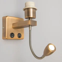 Wandleuchte Bronze inkl. LED mit Lesearm - Brescia Combi