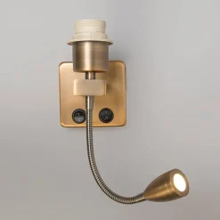 Wandleuchte Bronze inkl. LED mit Lesearm - Brescia Combi