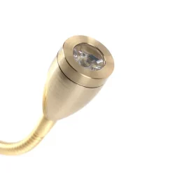 Wandleuchte gold mit USB und Schirm weiß 18 cm - Brescia Combi