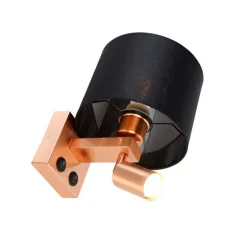 Wandleuchte Kupfer mit Leselampe und Schirm 18 cm schwarz - Brescia