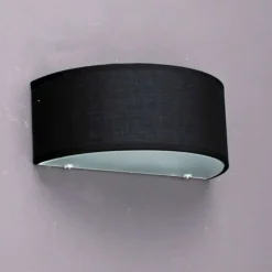 Wandleuchte Landhausstil halbrund schwarz - Drum