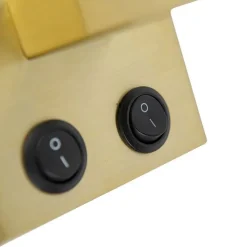 Wandleuchte Messing mit ovalem Samt-Schirm Grün 25cm - Brescia Combi