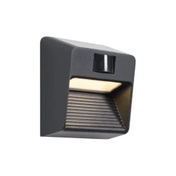 Wandleuchte schwarz inkl. LED IP54 mit Bewegungssensor Solar - Border